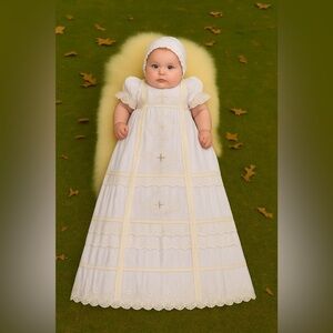 Baby Heirloom Christening Baptism Dress 3–6M | Linen Revival Co